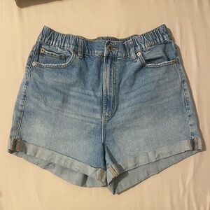 GARAGE - Light Blue High-Waisted Mom Denim Shorts